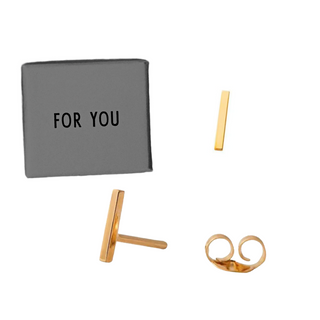 Gold Arne Jacobsen Archetype Letter Earring Sets on DLK