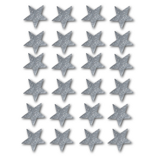 Silver Glitter Star Stickers on DLK