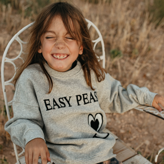 Little Man Happy Easy Peasy Embroidered Sweatshirt on DLK