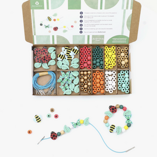 Wooden Garden Insects and Flowers Bracelet Kit for kids on DLK