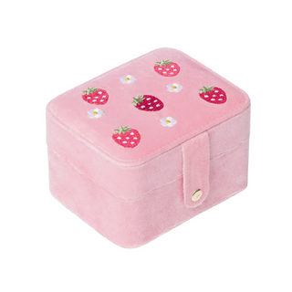 Kids Velvet Floral Strawberry Jewelry Box on DLK