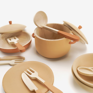 Sabo Concept Wooden Citrus Tableware Play Set on DLK