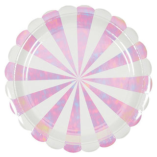 MERI MERI-Iridescent Stripe Party Plates on Design Life Kids