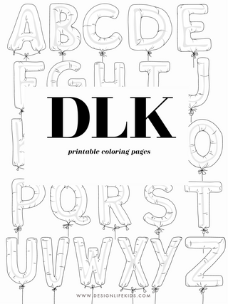 Design Life Kids-Balloon Alphabet Coloring Book on Design Life Kids