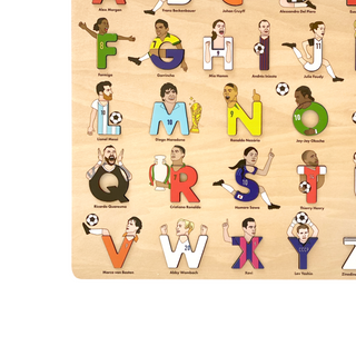 Alphabet Legends-Soccer Legends Alphabet Puzzle on Design Life Kids