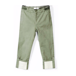 ANDORINE-Cropped Flocked Denim Trousers on Design Life Kids
