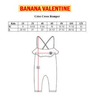 Banana Valentine-Stripes Criss Cross Romper on Design Life Kids