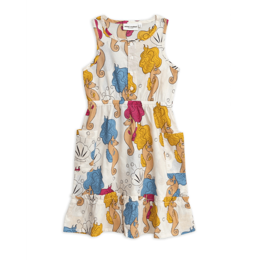 mini rodini seahorse dress MonkeyMcCoy | Seahorse Collar SS Dress - Red