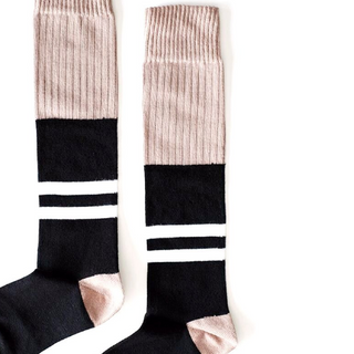 Wolf & Rita-White Stripes Long Socks on Design Life Kids