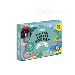 OMY-Dinos Pocket Sticker Book on Design Life Kids