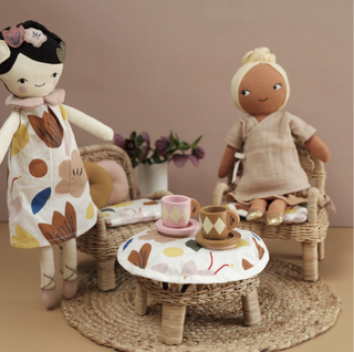 Fabelab-Rattan Doll Chair & Table Set on Design Life Kids