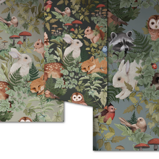 Fleur Harris Into The Woods Woodlands Wallpaper on Design Life Kids