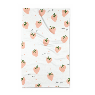 Geometry Strawberries Print Kitchen and Hand Towels at DLK