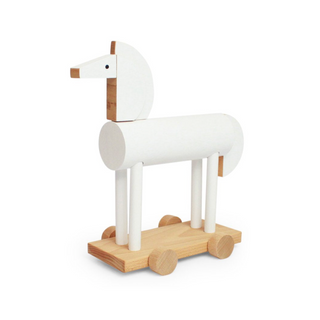 Kutulu White Wooden Horse Toy on Design Life Kids