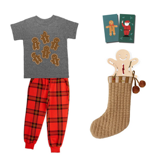 Kawaii Style Christmas Gingerbread Man Tee Shirt for Baby and Kids