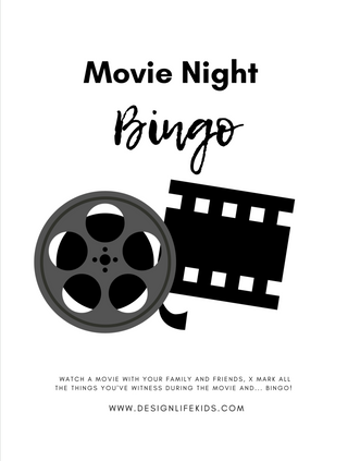 Design Life Kids-Free Printable - Movie Night Bingo on Design Life Kids