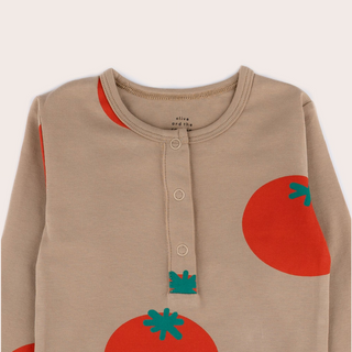 Olive and the Captain Tomato Print Baby Bodysuit on DLK