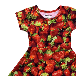 Romey Loves Lulu-Strawberries Skater Dress on Design Life Kids