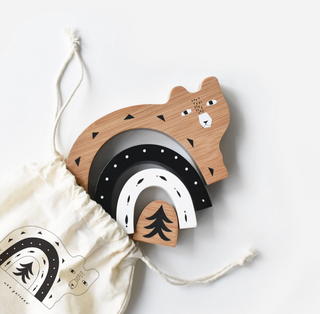 WEE GALLERY-Bamboo Nesting Bear on Design Life Kids