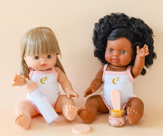 Tiny Harlow Dolls with Milk Bottle and Tiny Tummies Peach Jelly at Design Life Kids