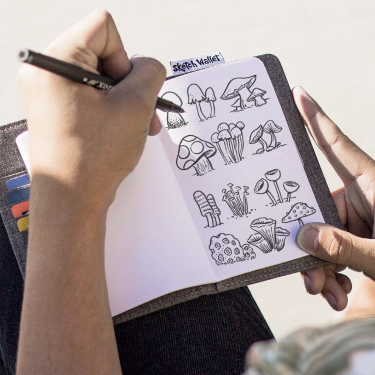 Inkys sketchbook wallets designed for all ages at DLK Design Life Kids