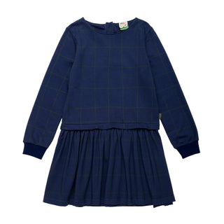 Navy Grid Dress Mon Coeur on Design Life Kids