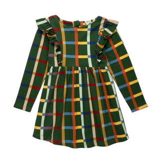 Fall Grid Ruffle Dress Mon Coeur on Design Life Kids
