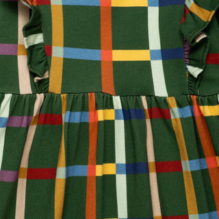 Fall Grid Ruffle Dress Mon Coeur on Design Life Kids