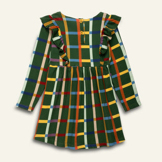 Fall Grid Ruffle Dress Mon Coeur on Design Life Kids