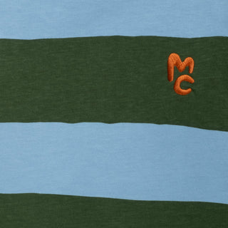Blue & Green Rugby Stripe Long Sleeve T-Shirt Mon Coeur on Design Life Kids