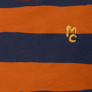 Chestnut & Navy Rugby Stripe Long Sleeve T-Shirt Mon Coeur on Design Life Kids