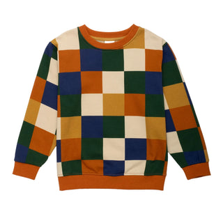 Fall Checkered Sweatshirt Mon Coeur on Design Life Kids