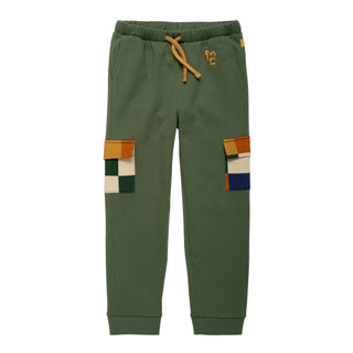 Green Checkered Pocket Jogger Mon Coeur on Design Life Kids