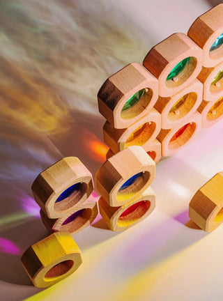 Rainbow Acrylic & Wood Blocks at Design Life Kids DLK