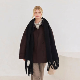 Luxurious Black Reykjavik Scarf - 100% Recycled Materials at DLK