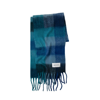 Blue Check Reykjavik Scarf - 100% Recycled Materials at DLK