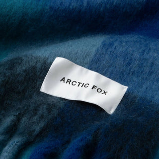 Blue Check Reykjavik Scarf - 100% Recycled Materials at DLK