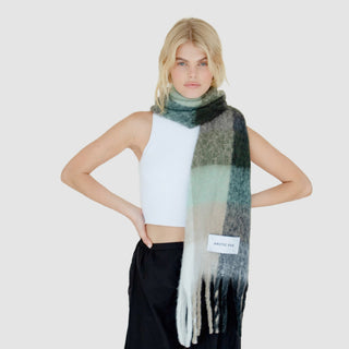 Artic Drift Check Reykjavik Scarf - 100% Recycled Materials at DLK