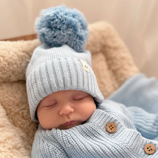 Organic Baby Pom Pom Beanie at Design Life Kids