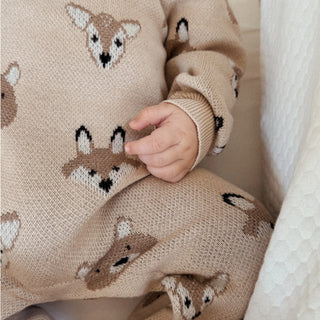 Luna and Luca Woodland Print Knit Jumpsuit at Design Life Kids