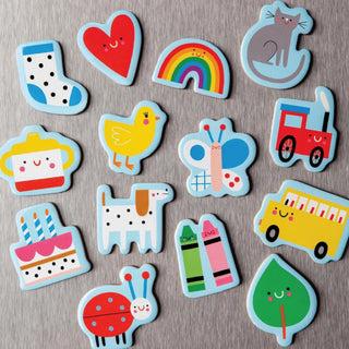 Colorful Shaped Wooden Magnets  at DLK