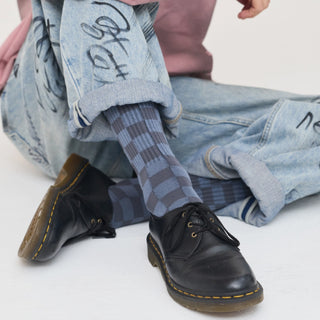 Blue Check Socks at Design Life Kids