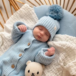 Blue Baby Knit Jumpsuit at Design Life Kids