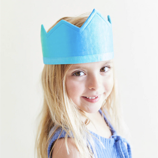 Blue Silk Play Crown for Kids Pretend Play & Birthdays on DLK