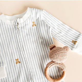 Blueberry Hill Teddy Bear Baby Romper at Design Life Kids