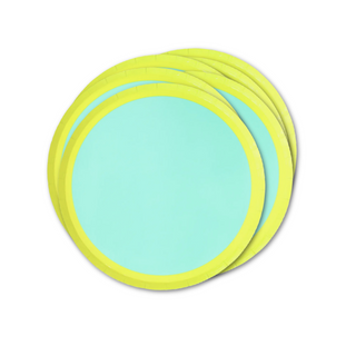 Kailo Chic Lime & Turquoise Color Blocked Party Plates on DLK