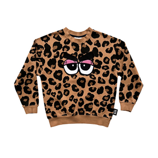 Little Man Happy Leopard Print Bad Mood Sweatshirt for kids at DLK
