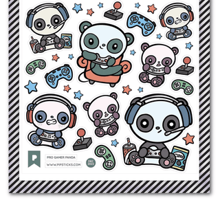 Pro Gamer Panda Stickers