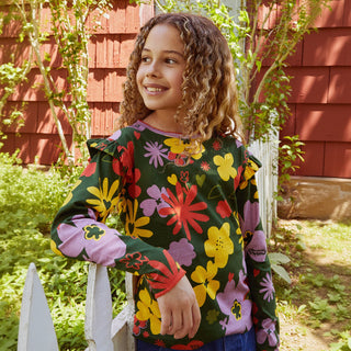 Wildflower Ruffle Long Sleeve T-Shirt Mon Coeur on Design Life Kids