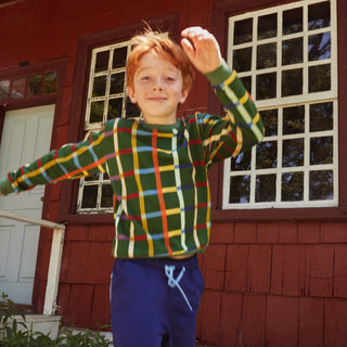 Fall Grid Sweatshirt Mon Coeur on Design Life Kids